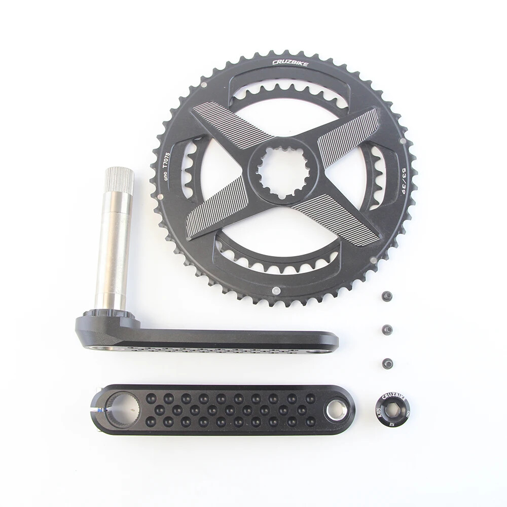 Road Bike Crankset 155/160/165/170mm Cranks with Double Chainring 46-30/48-32T