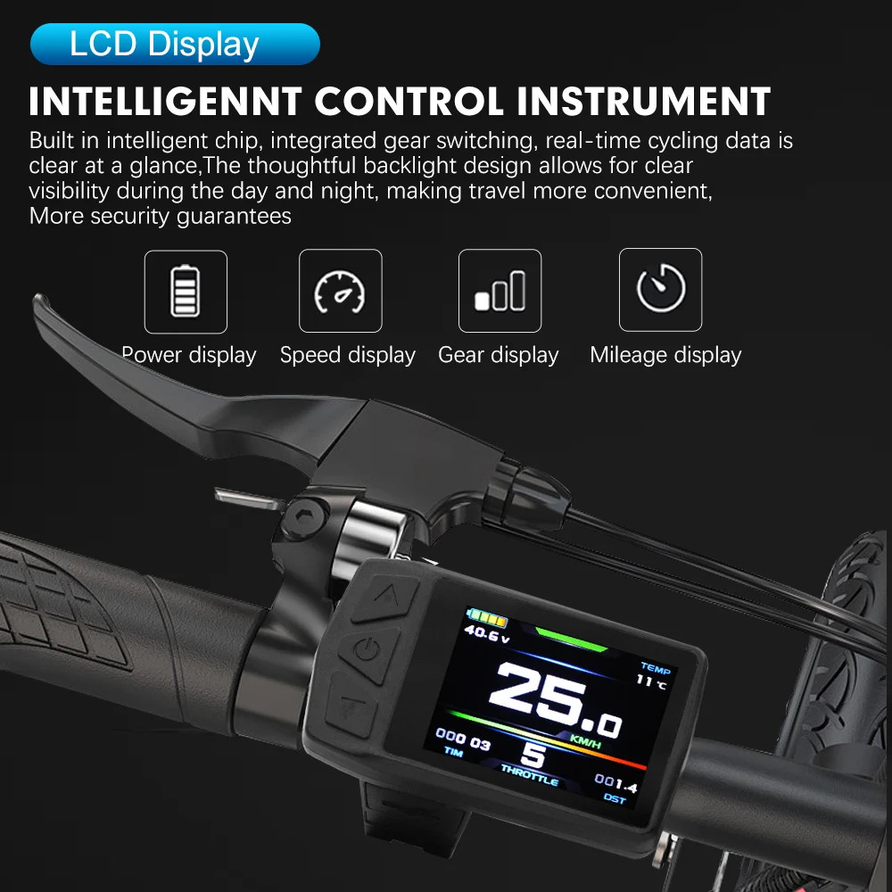 KT Ebike Controller 48V/52V/72V 50A with Color LCD3 LCD8YU Display for E-Scooter