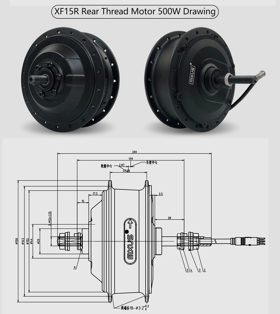 36V 48V 250W 350W 500W Electric Bike Motor Front Rear Rotate/Cassette Wheel Hub
