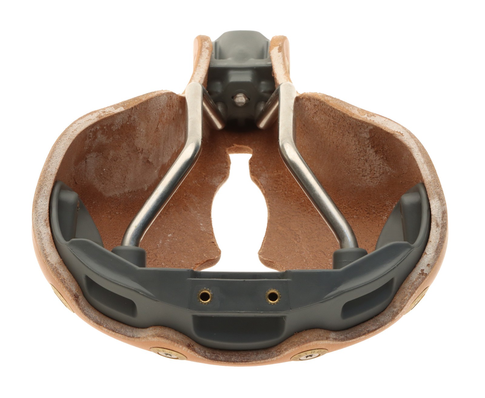 Gilles Berthoud Marie Blanque Open Saddle Steel Rails Leather Natural NEW NOS