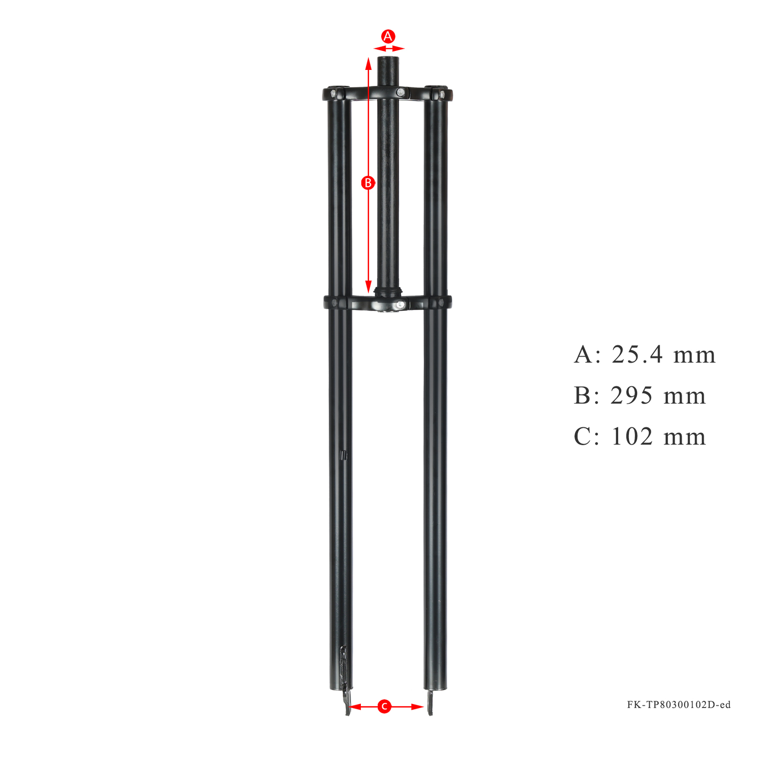 Triple Tree 1” Bike Fork Thread less 25.4mm Disc Brake For 2.125” Tire Black