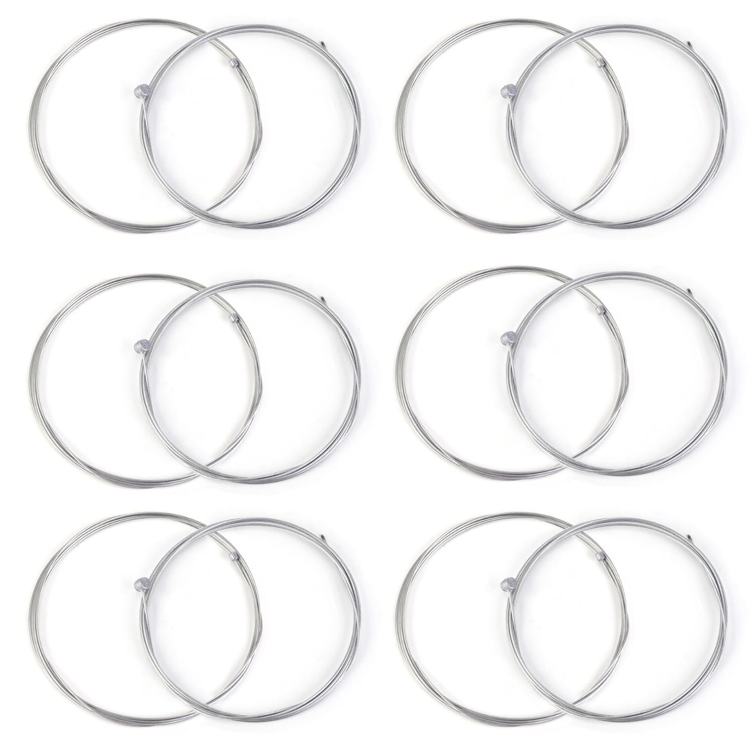 SquEqu 12 Pack Bike Brake Cable: 1800mm；Shift 2100mm, Silver