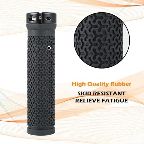 Bike Handlebar Grips 131mm Rubber Ergonomic Anti-Slip Bicycle Grips with Black