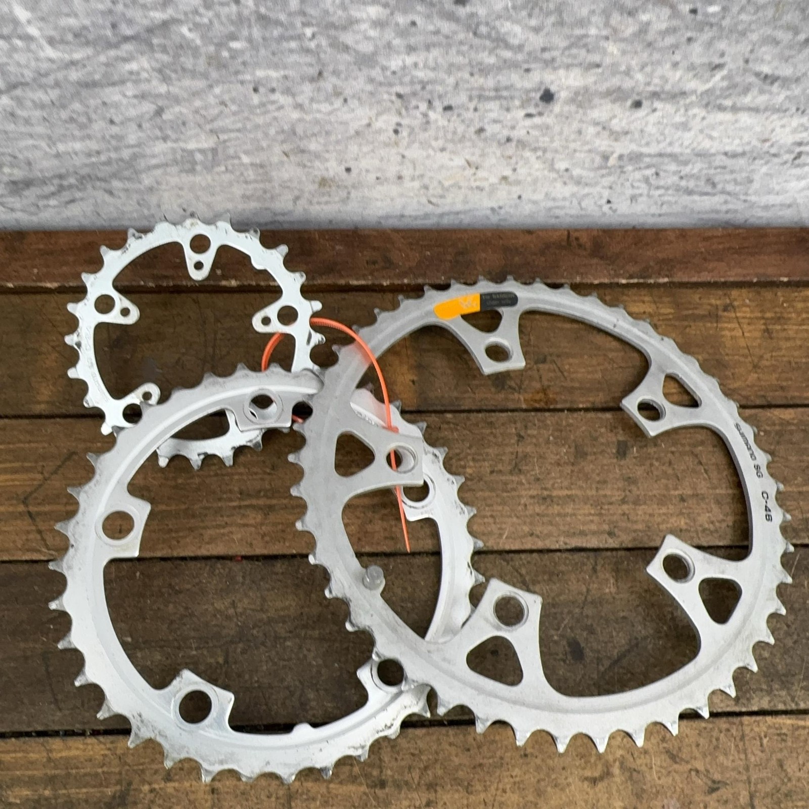 Vintage Shimano FC-MT60 Chainring Set 110/74 BCD 5-Arm Silver MTB 1980s Triple