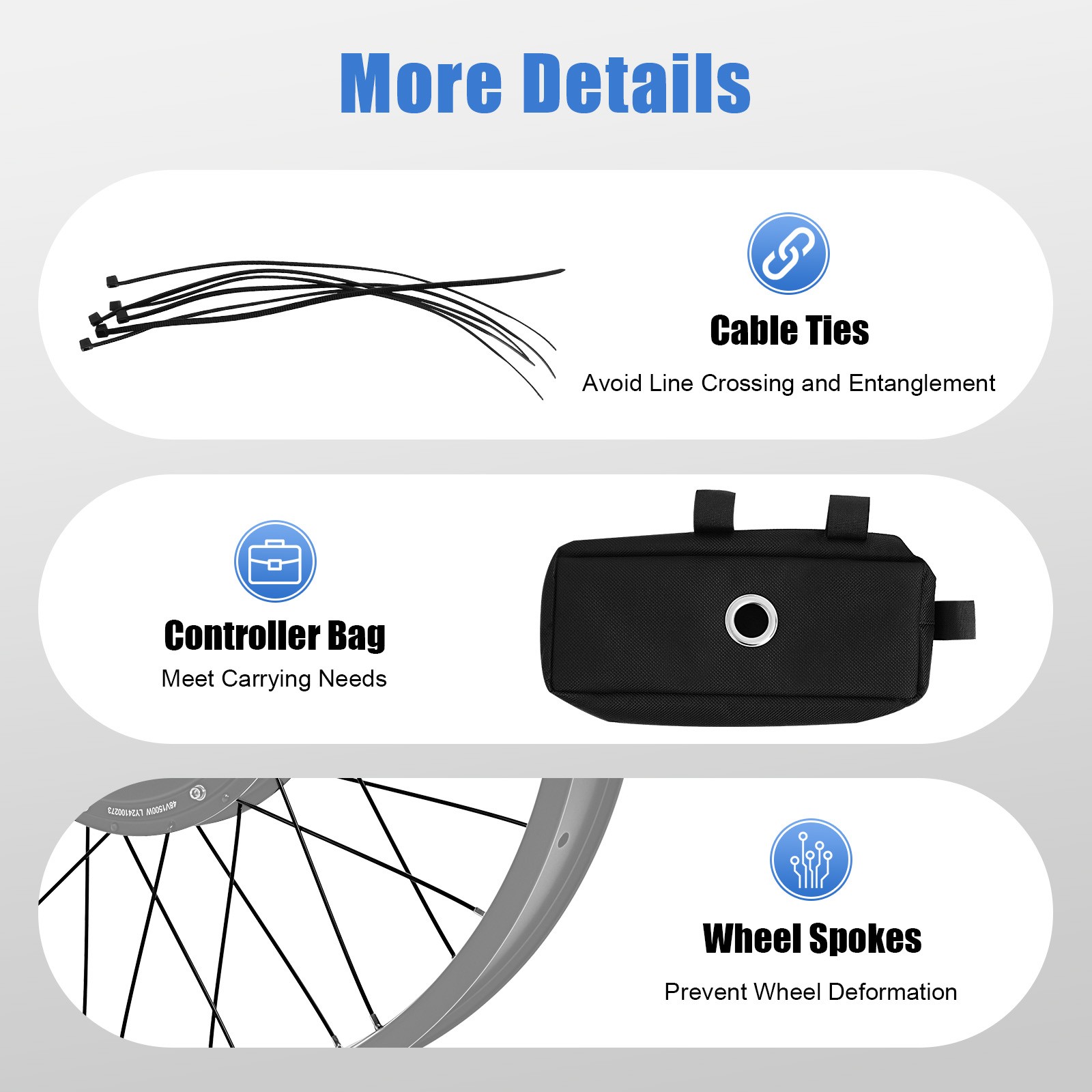 26″ 48V 1500W E-Bike Motor Rear Hub Wheel Fat Tire Electric Bike Conversion Kit