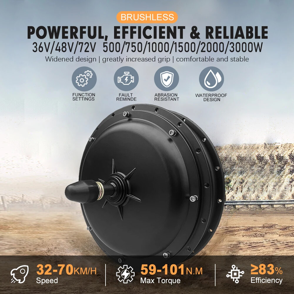 20 24 26er Electric Bike Fat Tire 48V 500W-3000W Front/Rear Hub Motor Wheel Kit