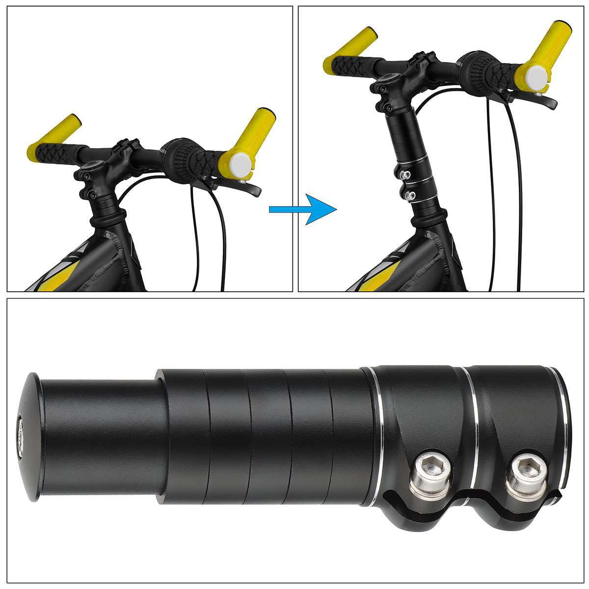 Mountain Bike Handlebar Extender Adaptor Tube Front Fork Stem Riser Extension