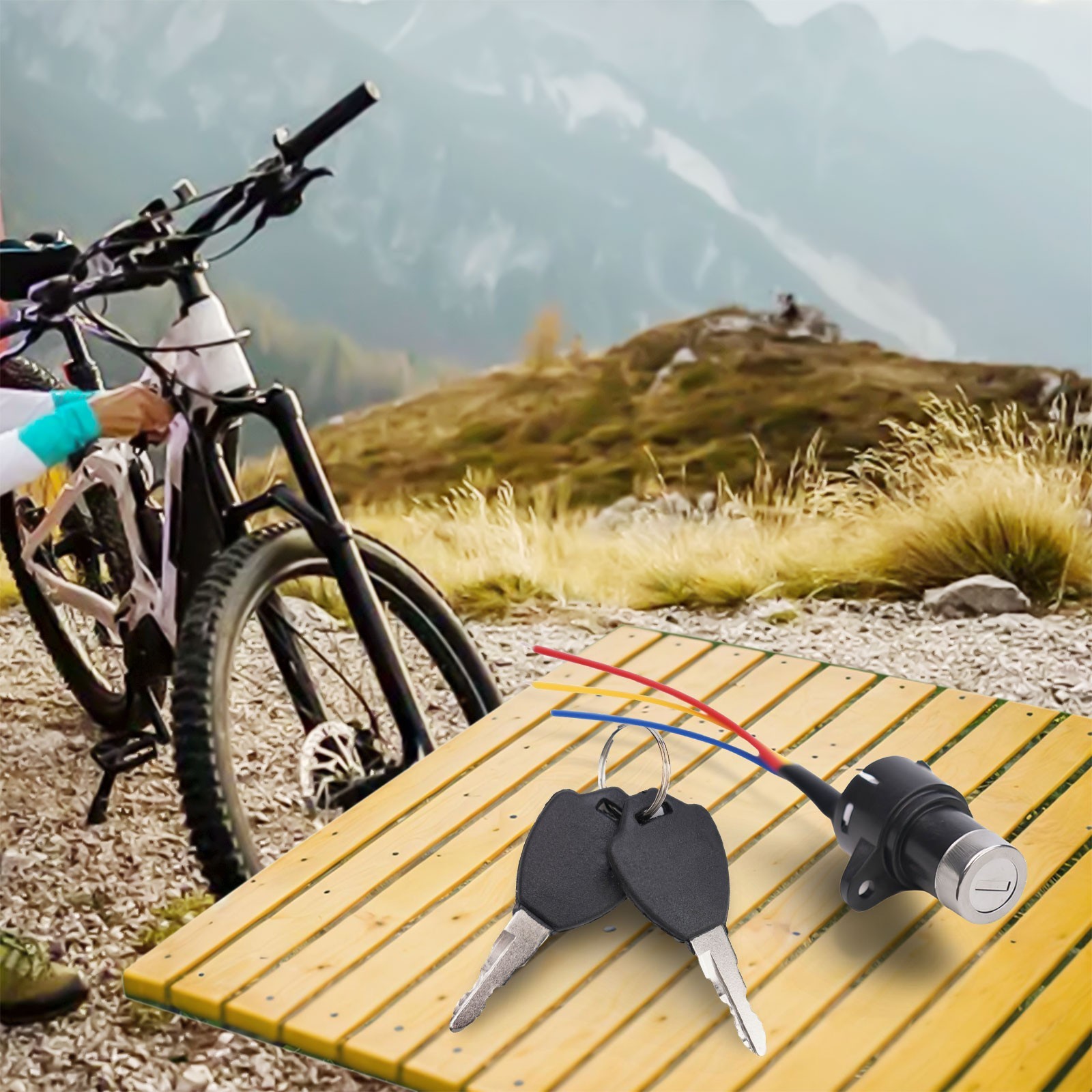 E-Bike Ignition Key E-Bike Lock Easy To Use New 3 Wire Easy To Install