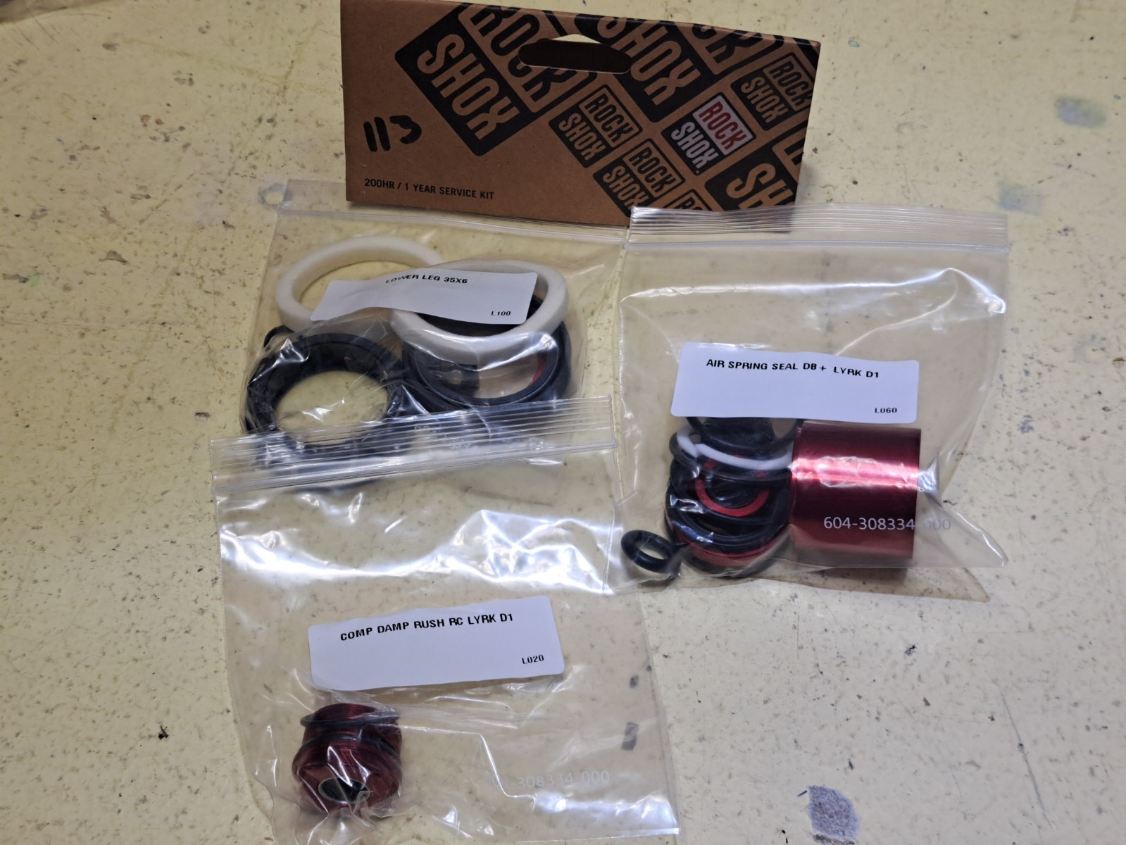 RockShox Fork Service Kit – 200 Hour/1 Year, Lyrik Base D1 (2023+)