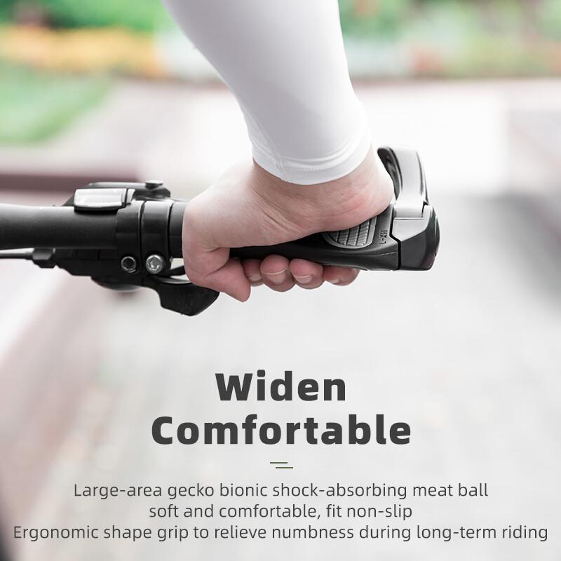 ROCKBROS MTB Bike Grips Cycling Shockproof Dustproof Bike Rubber Grips Black
