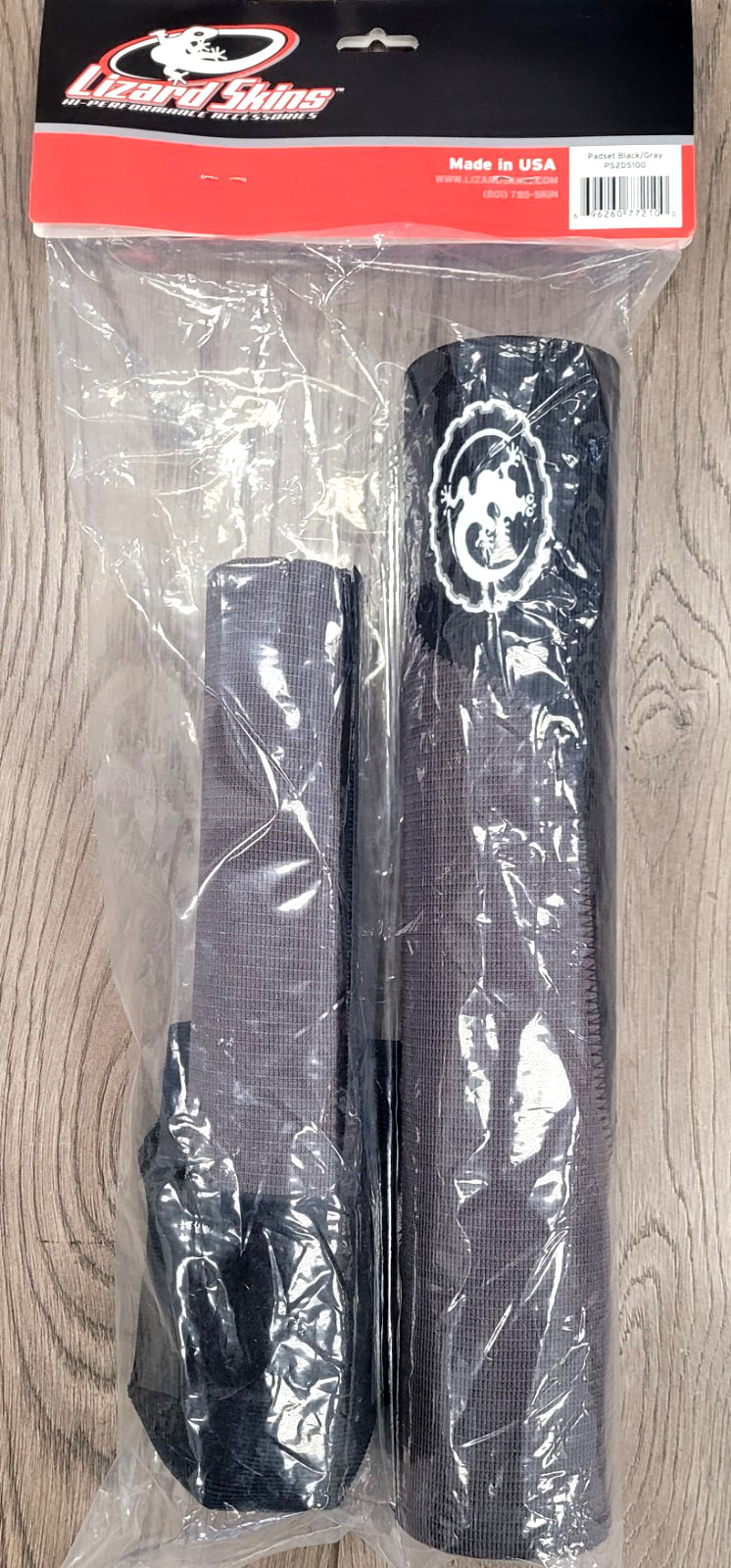 NOS Lizard Skins BMX Pad Set, Black with Grey, BMX Mid-School, New in Package.