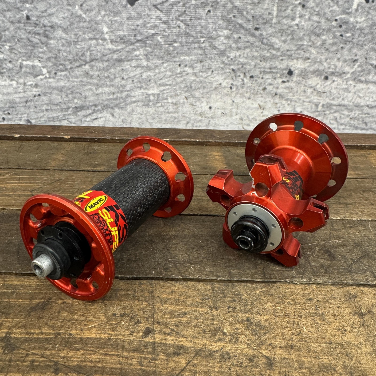 Mavic Ksyrium Superlight Front Rear Hubs 20H Red Carbon QR Shimano 130mm 8s 9s