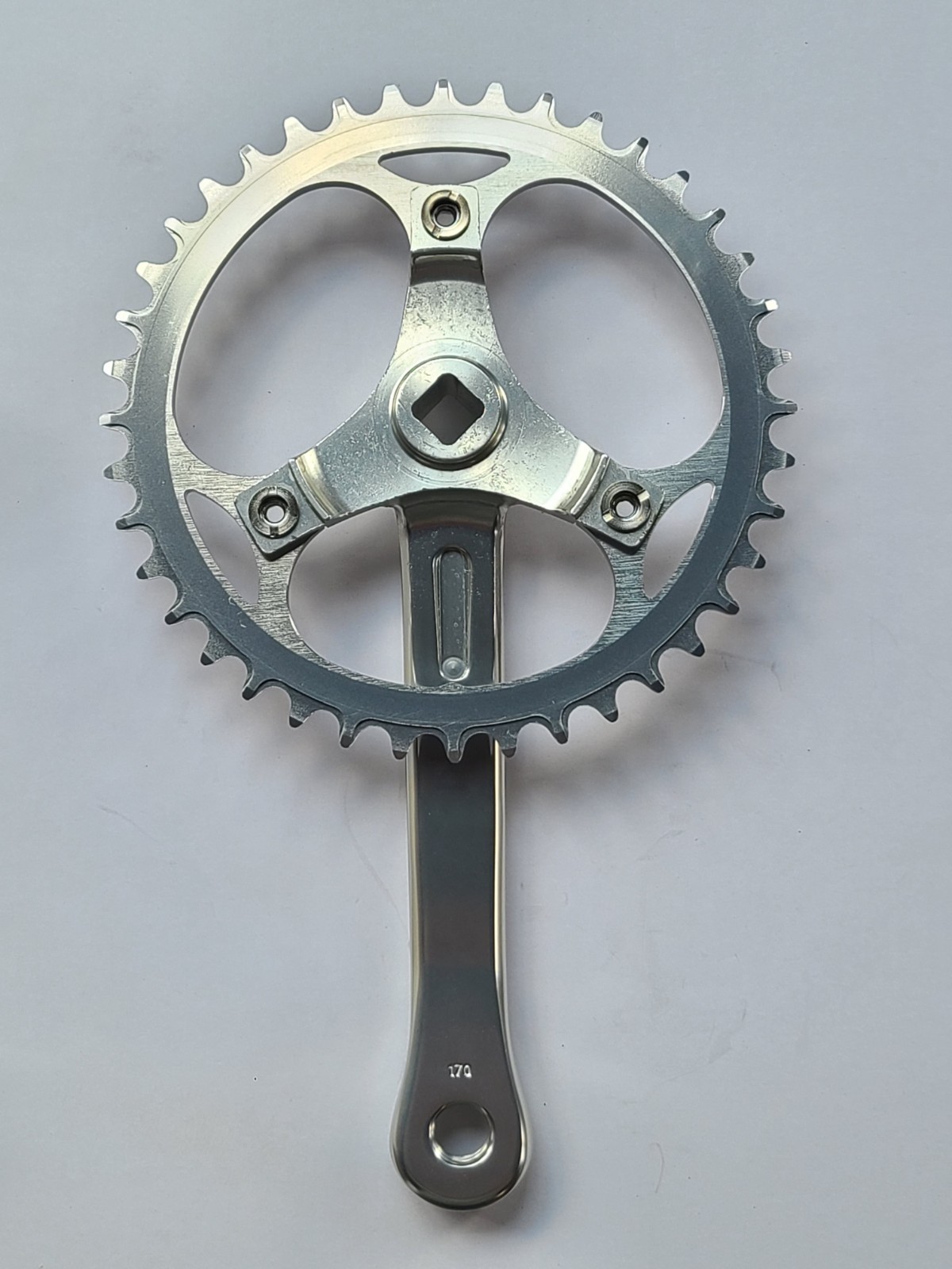 Blue Lug YMC Crankset, 1x 40t Chainring, 170mm, Square Taper, Silver, Japan