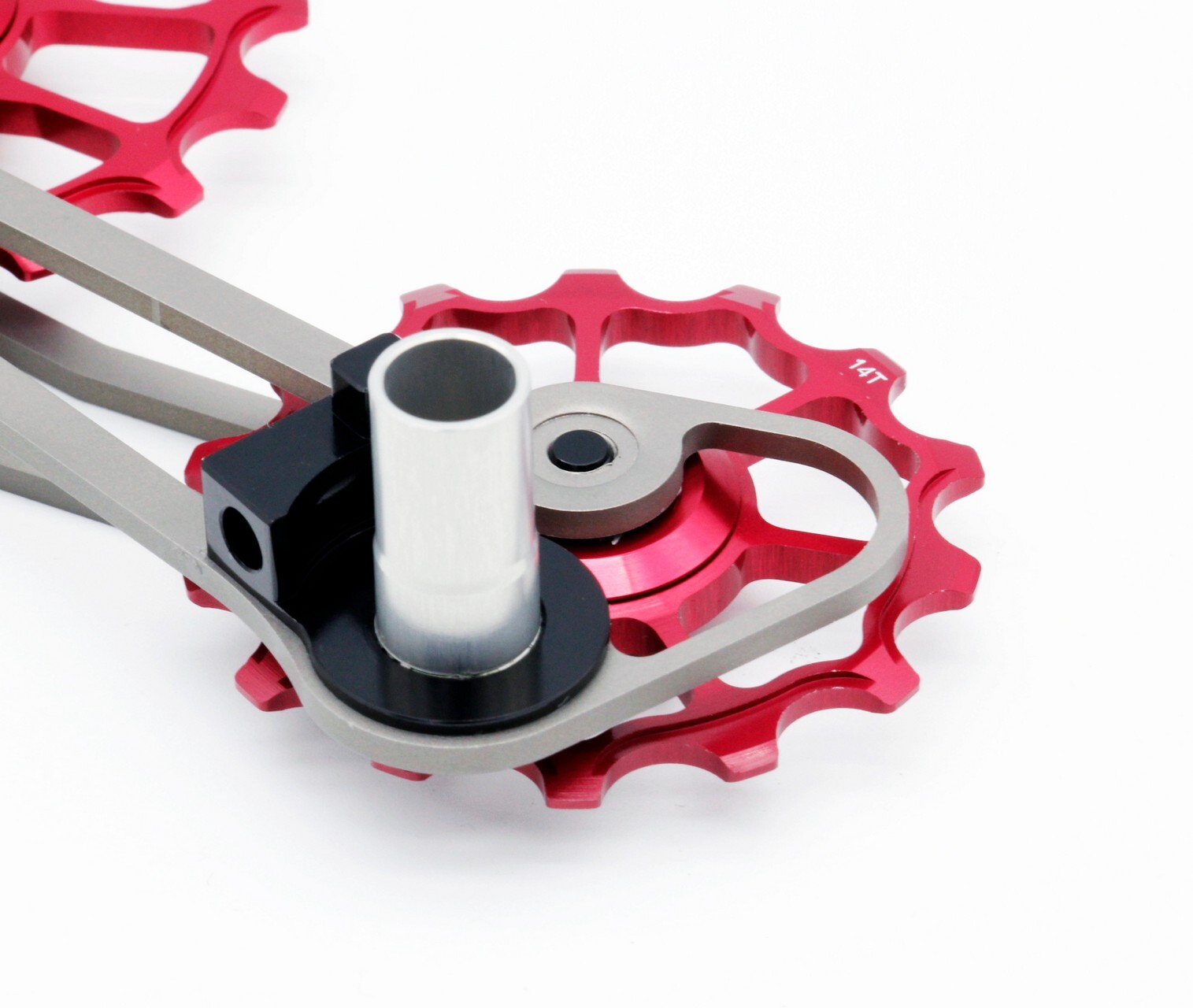 SwishTi Road Cycle Oversized Pulley Titanium Cage for Campy/Campagnolo Red