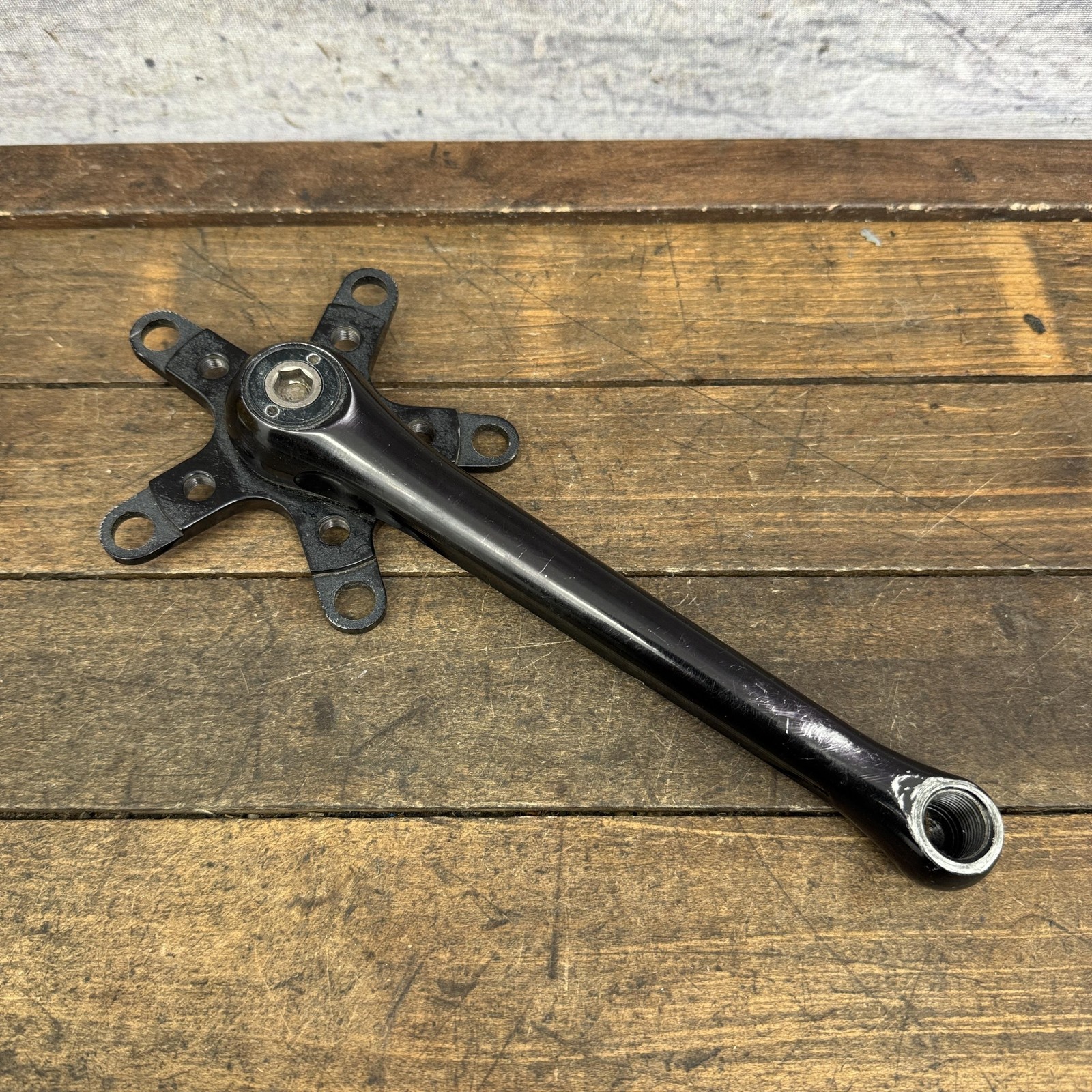 Vintage Grafton 175mm Right Crank Arm 94 58 BCD Triple Black MTB Square 90s