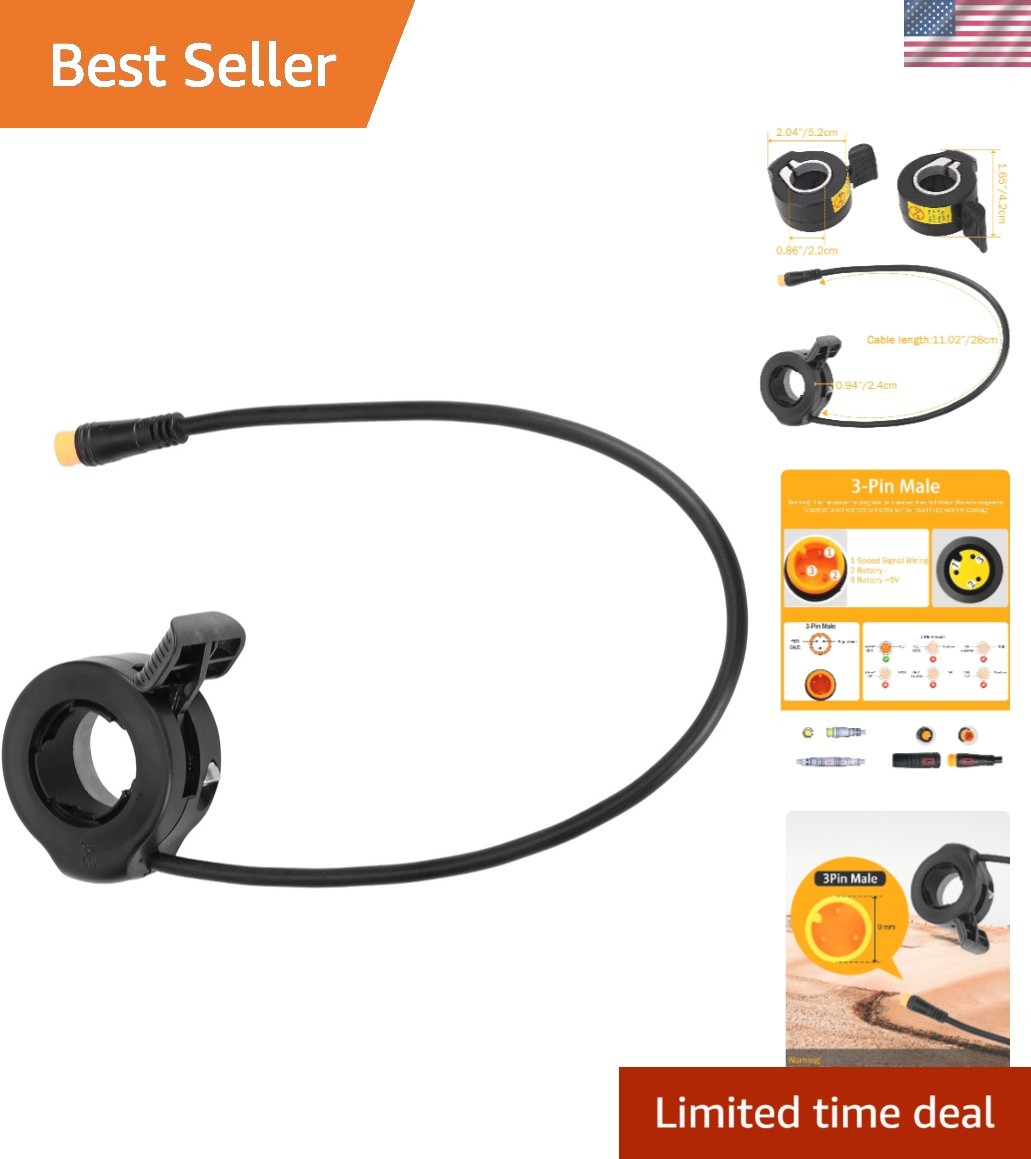 Thumb Throttle Ebike, Electric Bike Thumb Throttle with Male Connector, Water…