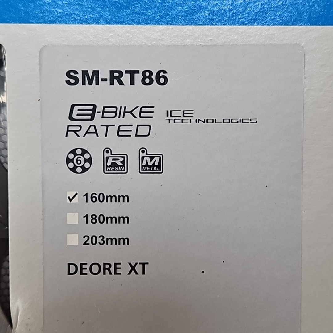 Shimano DEORE XT MTB Bike Disc Brake Rotor SM-RT86 160mm,ICE-TECH,6 bolts