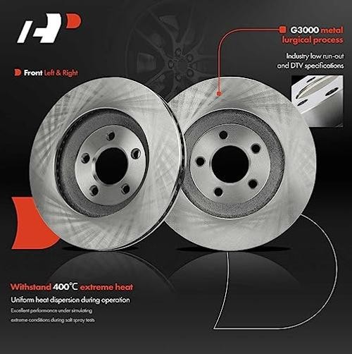 12.43 inch (316mm) Disc Brake Rotors Compatible with Select Ford Front Vented