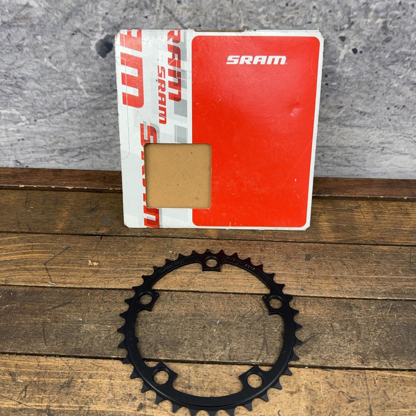 SRAM 34T Chainring 110 BCD 5-Arm Black NOS Aluminum Road Bike 10 Speed 34 Tooth