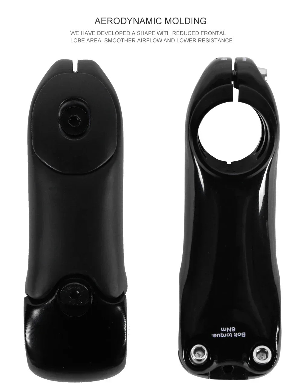 Bicycle Stem 3 Degrees Aero Stem Carbon MTB/Road Bike Stem with Computer Mounts