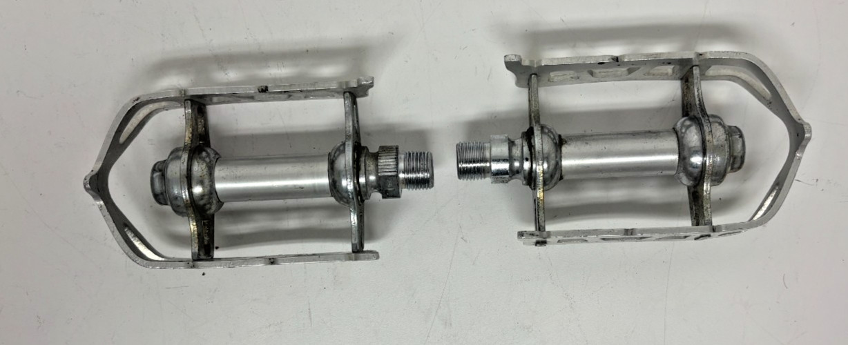 Vintage MKS Quill 2K Silver Aluminum Road Bike Platform Pedals Fast Shipping
