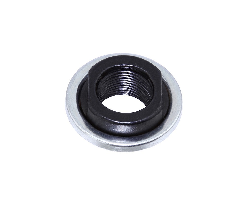 Bicycle Cone w/Dust Cap 14mm Steel for BMX Axles Front or Rear Black.