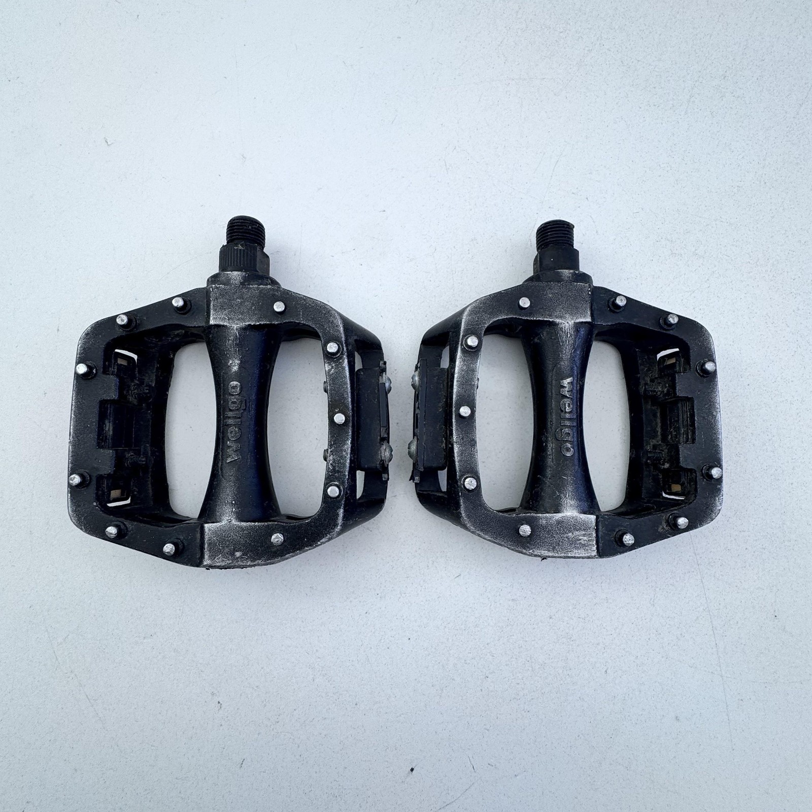 Wellgo Platform Pedals Pair Black Alloy Flat Bike 9/16 in MTB BMX Urban A20