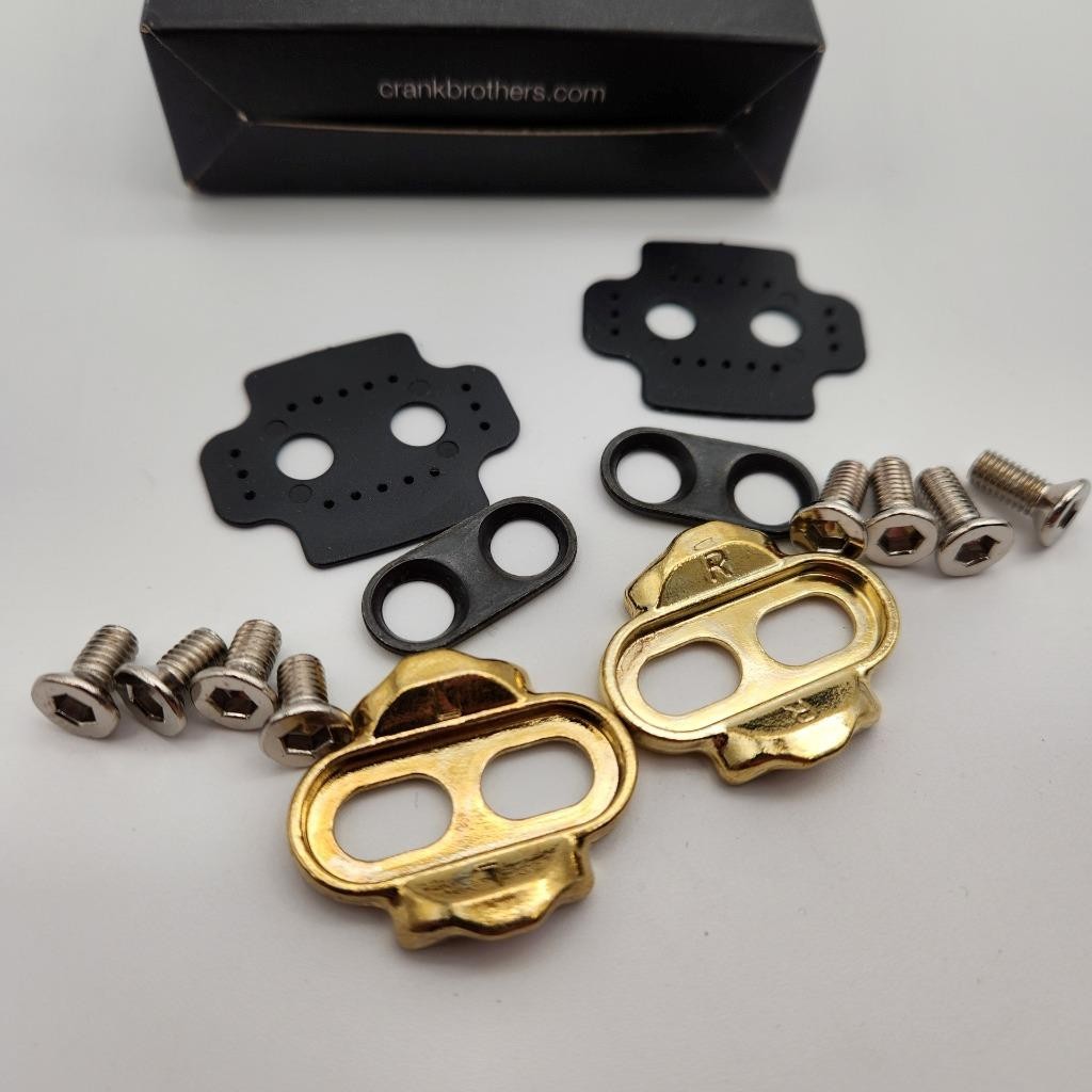 Crankbrothers Premium Cleats Ultra Durable Brass 6 Degrees of Float Gold OPEN