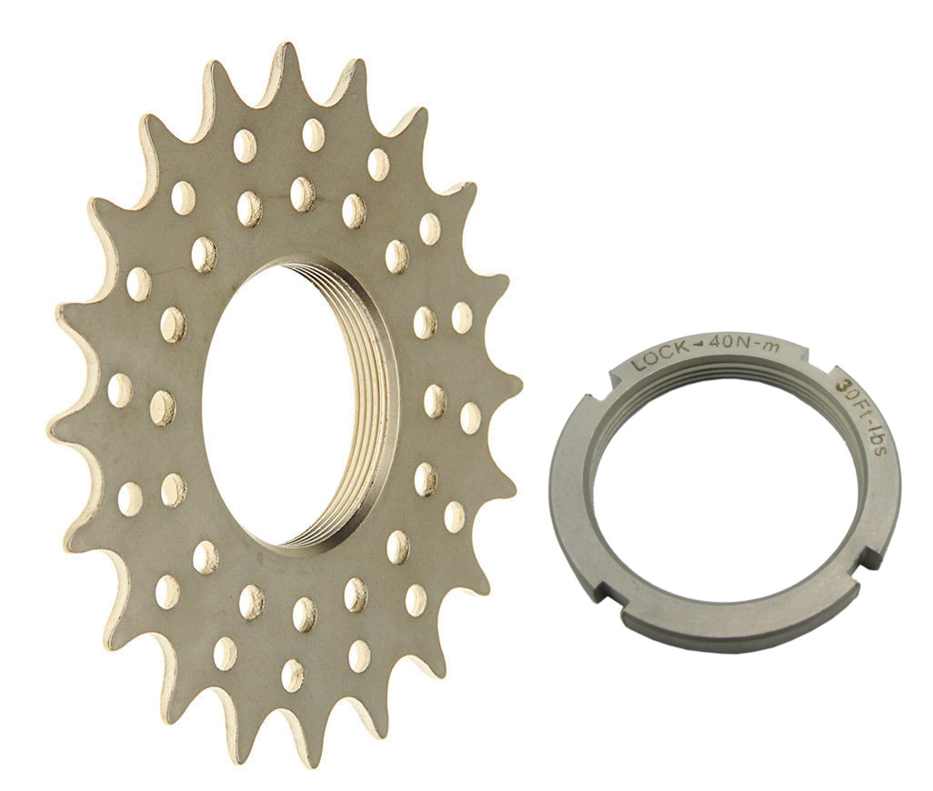 Mr Control TRST 3/32 Pro Track Cog & Lockring Fixed Gear Bike Hardnd CroMo/Nickl