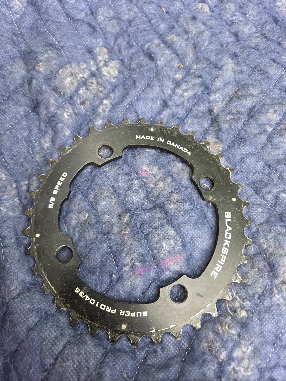 BlackSpire Super Pro Chainring 36T 104mm BCD Black Excellent Condition MTB Road