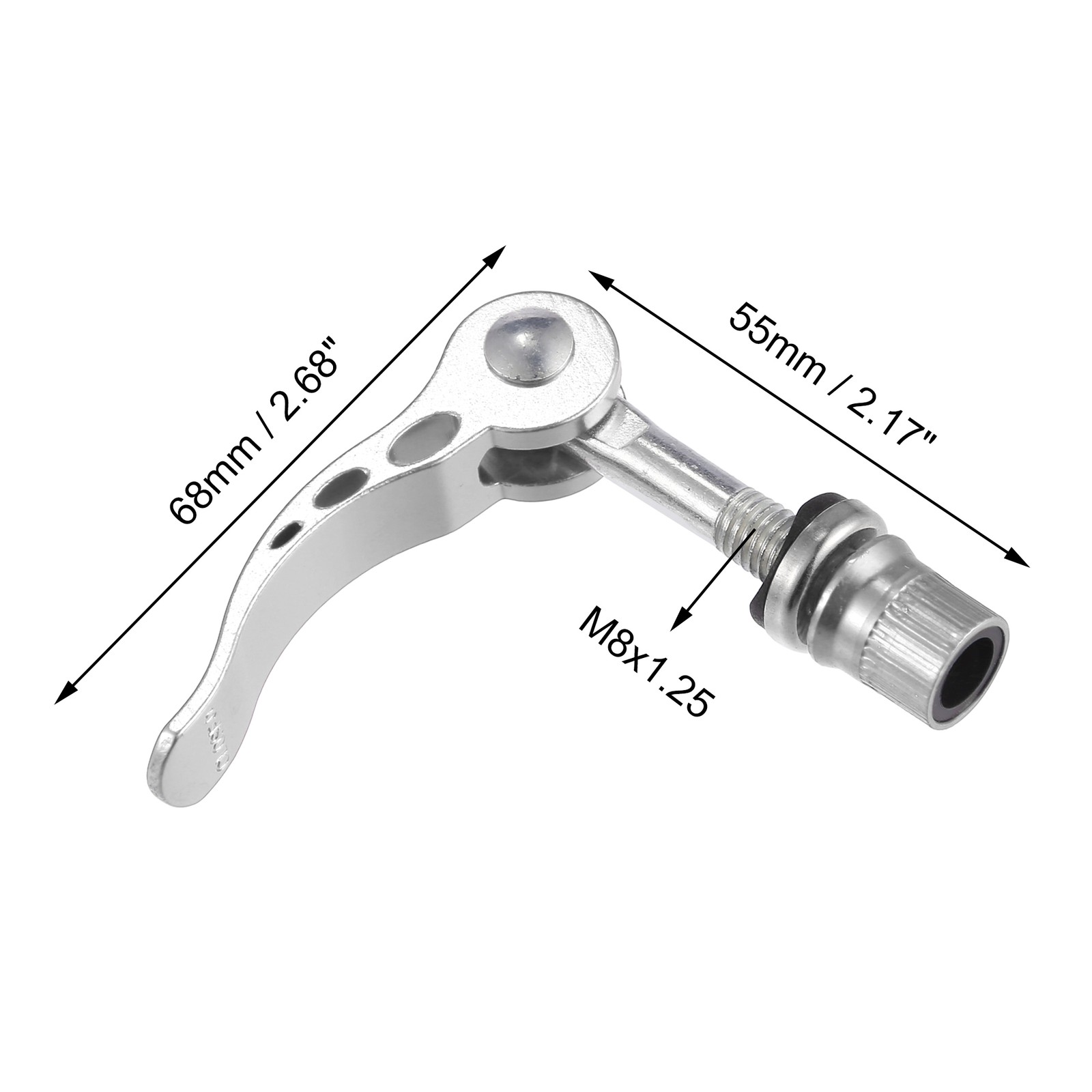 2pcs 8mm Aluminium Alloy Bike Seat Post Quick Release Pin Bolts Silver Tone