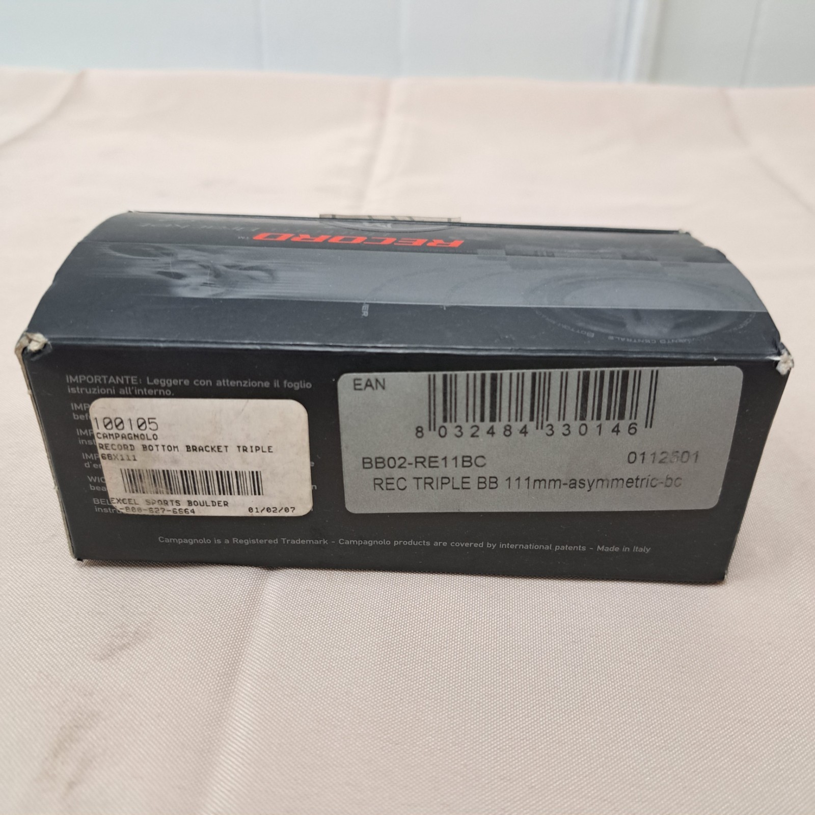 Campagnolo Record Bottom Bracket BB02-RE11BC TRIPLE English 111mm New