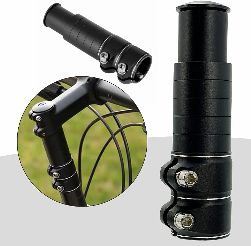 Mountain Bike Bicycle Handlebar Fork Stem Riser Extender Head Up Metal Adaptor