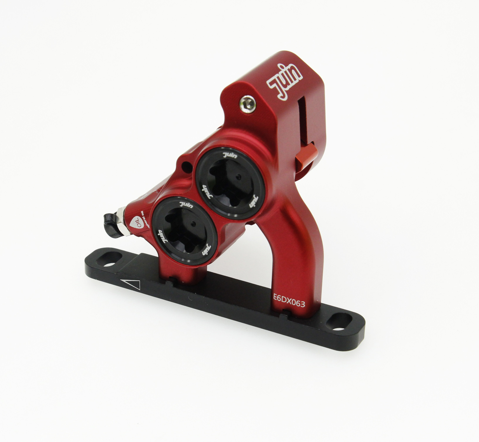 Red Juin Tech ETF 4-Piston Flat Mount Hydraulic Brake Fit Shimano 160/140mm Road
