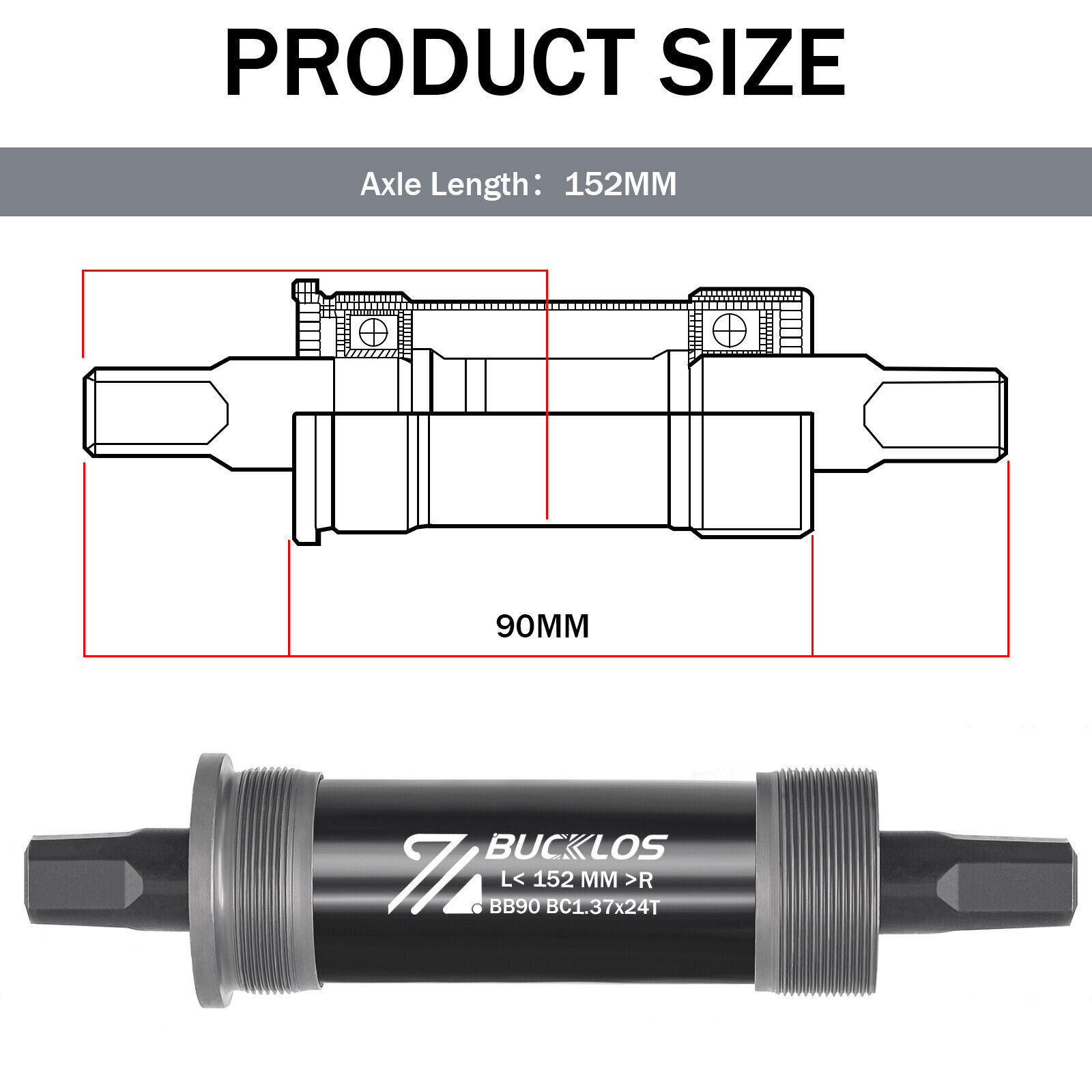 Bicycle Square Taper Bottom Bracket BB68 Mountain E-bikes Crank Sealed Bearings