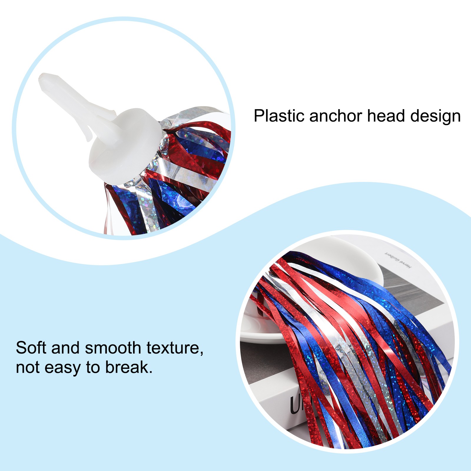 Bike Streamers Scooter Handlebar Tassels Grips Ribbon Red Blue