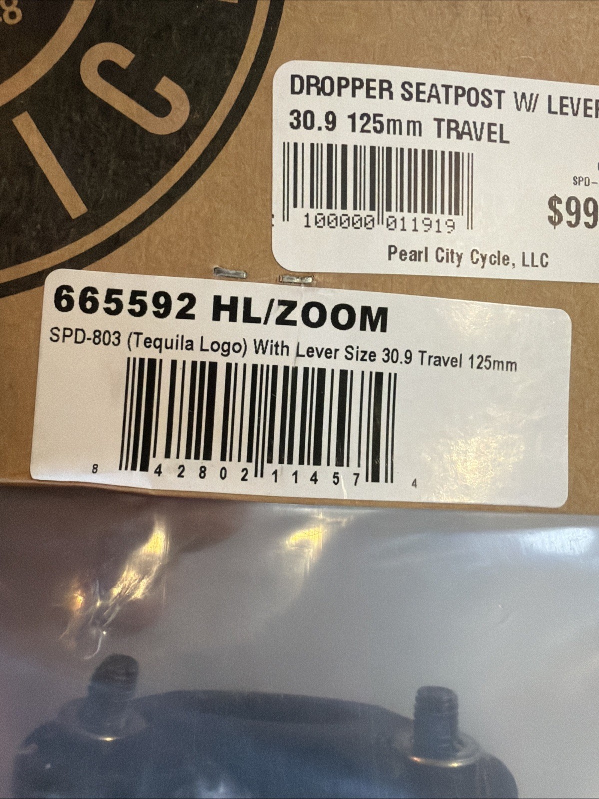 New Sealed ZOOM Tequila Dropper Seatpost INTERNAL Remote Bike 30.9 125mm Travel