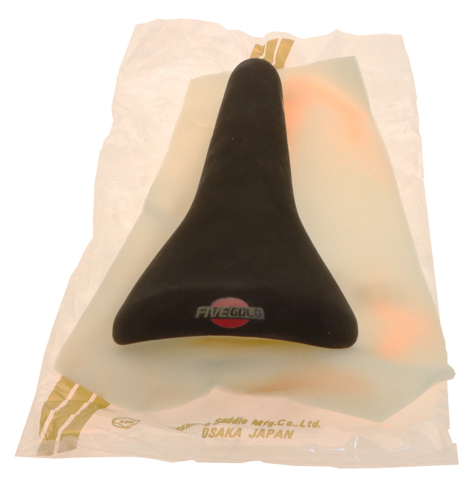 Kashimax Five Gold 7P Saddle NJS 30mm Rails Black Suede Leather NEW NOS