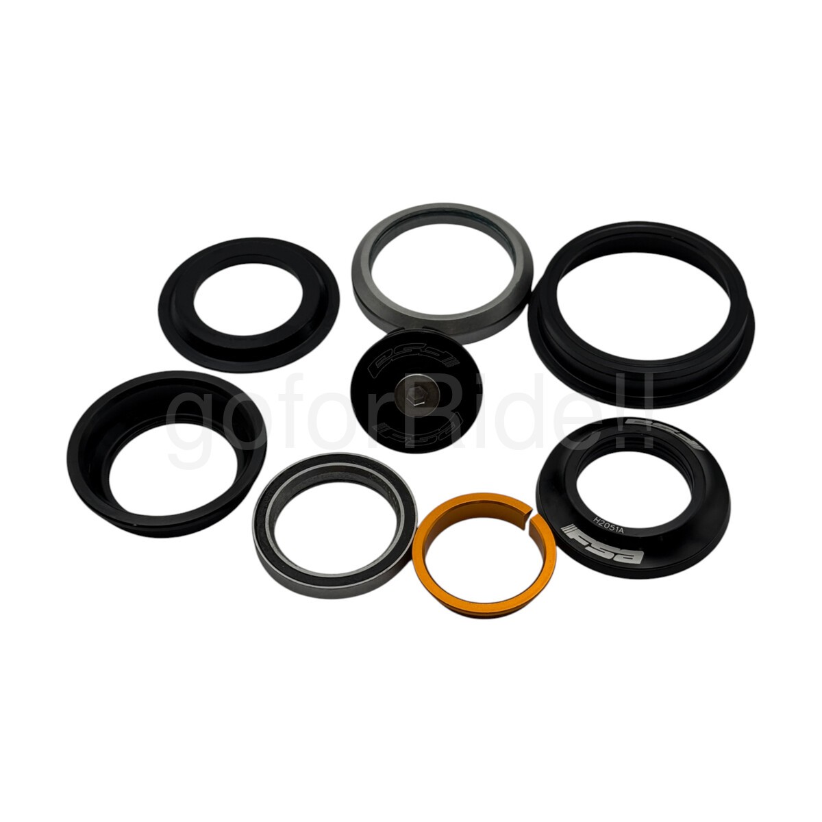 FSA No.57-1 Headset 1-1/8″ Tapered 50mm/62mm OD,Cover 5.3mm,36/45° Angle Black
