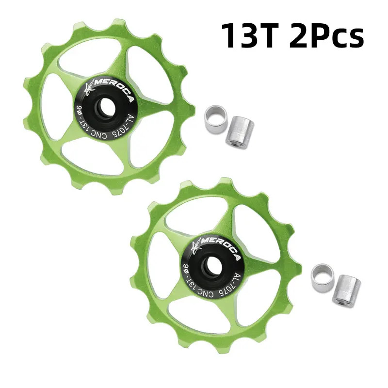 2PCS CNC 7075 Alloy Bike Jockey Wheels 11T 13T Steel Bearing Derailleur Pulley