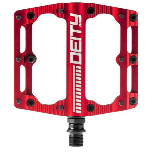 Deity Black Kat Aluminum Spindle Platform MTB Mountain Bike / Biking Pedals, Red