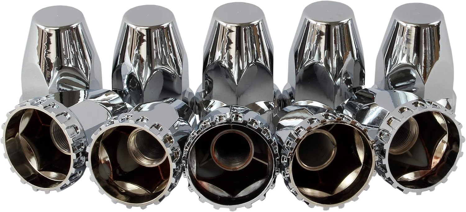 Chrome ABS Complete Axle Cover Set with Standard Hub Caps and 33mm Screw-On L…