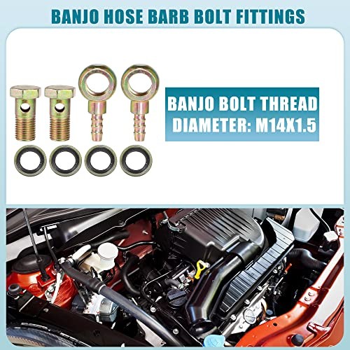 Banjo Bolt M14x1.5 8mm Banjo Hose Barb Bolt Fittings Brake Line Fitting