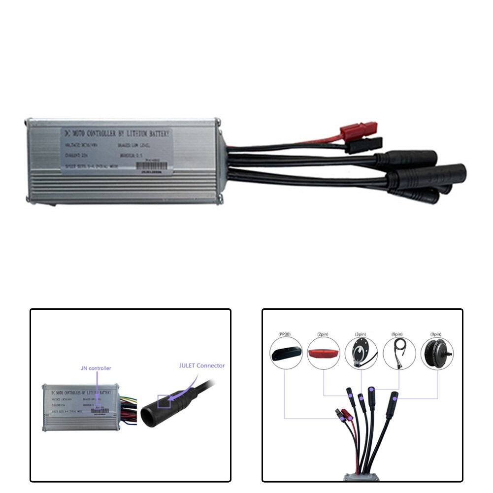 For E-Bike JN 22A Waterproof Controller 36V/48V 500W Brushless Hub Motor
