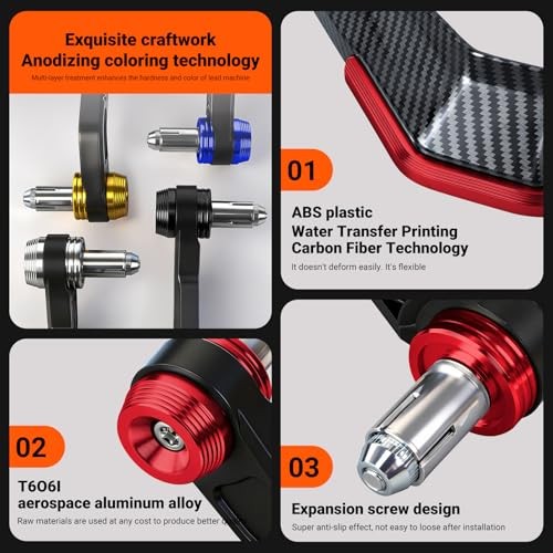 Dirt Bike Handguards, Aperture 0.66-0.83″ Motorcycle Handlebars Guards red