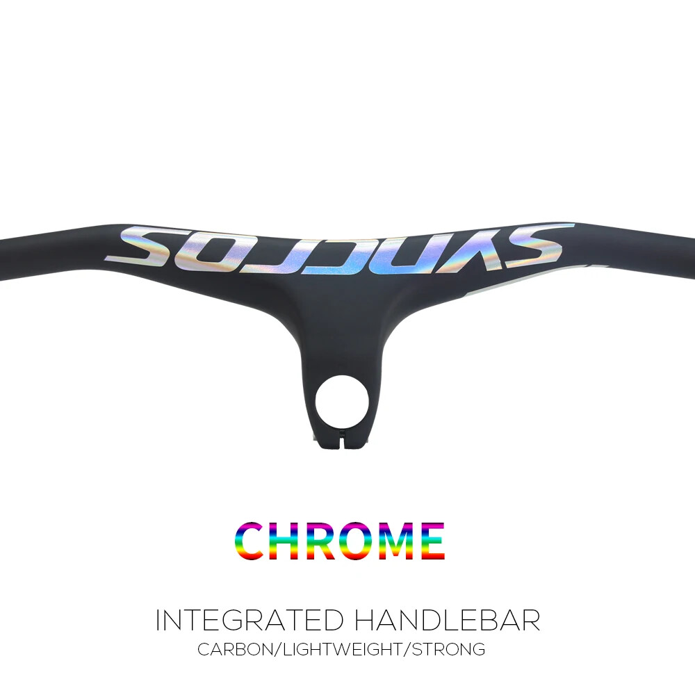 Full Carbon Fibre Mountain Bike Integrated Handlebar with Stem 70-110mm 17Degree