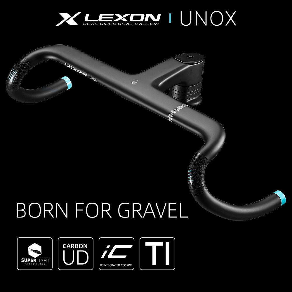 Gravel Road Bike Integrated Handlebar Carbon Fiber Exotropism 28.6mm with Mount