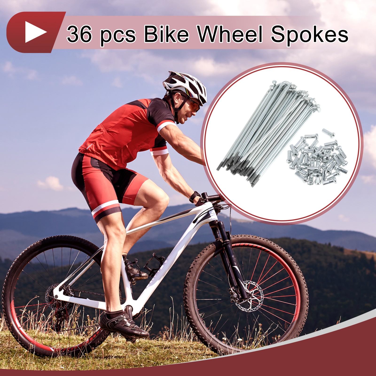 36 Set 13G Bicycle Spokes 89mm Bike Wheel Spokes Galvanized Carbon Steel