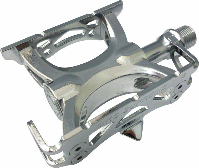 MKS Supreme Keirin Track Pedal 9/16 Toe Clip Compatible Chrome Plated Silver