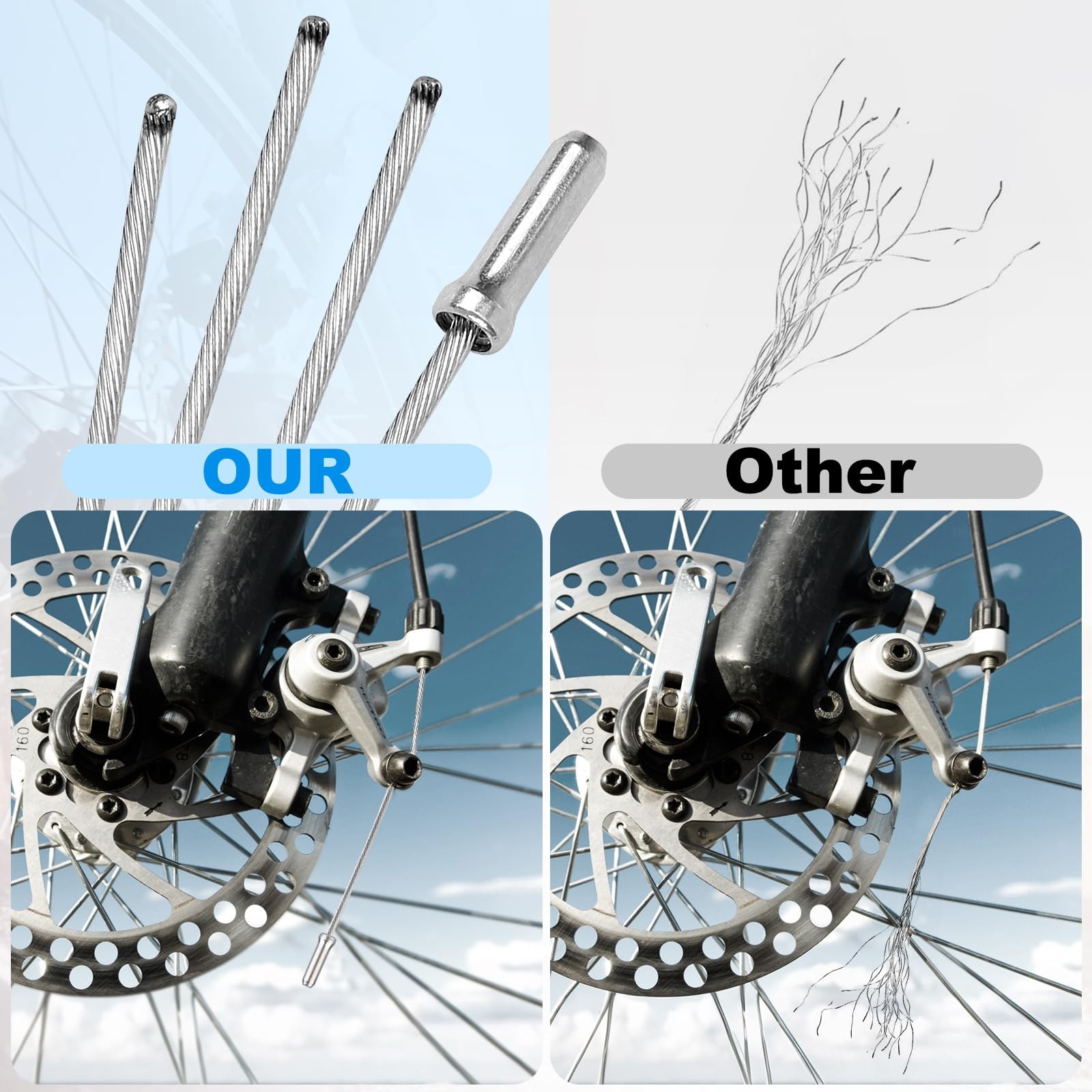MTB Bike Brake Shift Cable Kit Stainless Steel 6pc Replacement Universal 4 Brake